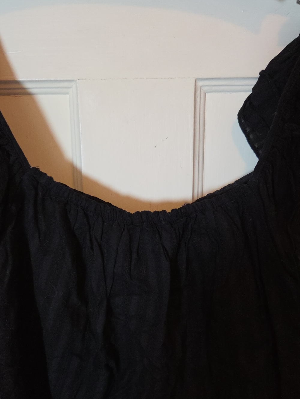 BB DAKOTA Women's Hey Cowgirl Top In Black Ruffle Sleeve Size Large - Picture 15 of 15